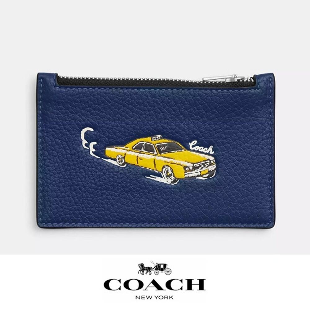 ❤️Coach Zip Card Case With Car Print